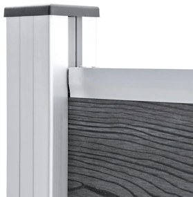 Conjunto painel de cerca 353x146 cm WPC cinzento