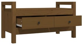Banco de corredor 80x40x43 cm pinho maciço castanho mel