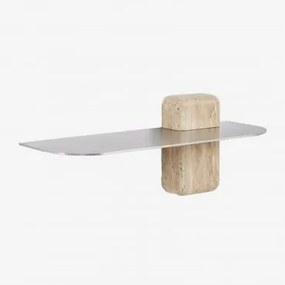 Pack De 2 Prateleiras De Parede Em Aço Inoxidável Serbian Travertine & ↔︎ 45 Cm - Sklum