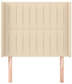 Cabeceira de cama c/ abas tecido 103x16x118/128 cm creme