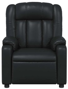 Poltrona de massagens reclinável couro artificial preto
