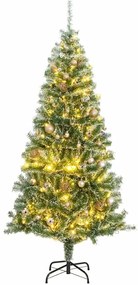 vidaXL Árvore Natal artificial c/ 300 luzes LED, bolas e neve 180 cm
