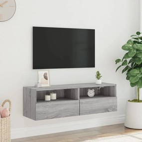 Móvel parede TV 100x30x30 cm derivados de madeira cinza sonoma