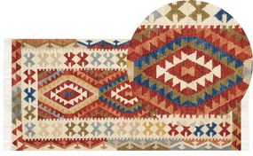 Tapete Kilim em lã multicolor 80 x 150 cm OSHAKAN Beliani
