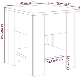 Mesa de centro 40x40x42 cm madeira processada cinza cimento