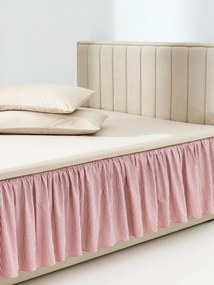Saia de cama às riscas em algodão com folhos Twyla