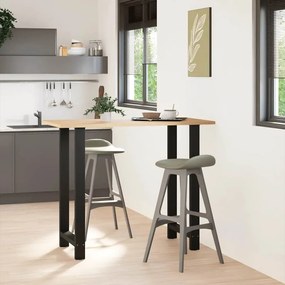 Pés para mesa de bar pretos 2 peças 60x(110-111) cm aço