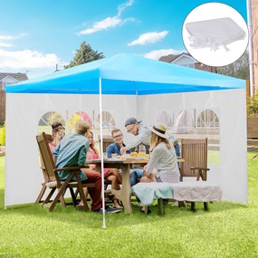 Outsunny Conjunto de 2 Paredes Laterais para Tendas de 3x3m e 3x6m Paredes Laterais para Tendas com Janelas Transparentes 293x193cm Branco