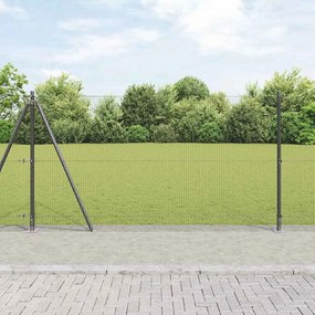 vidaXL Cerca com Postes Cinzeto 1.2 x 10 m Aço