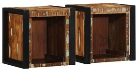 vidaXL Mesas de cabeceira, 2 pcs, 40x35x40cm madeira maciça recuperada