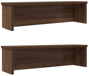 Racks de cozinha empilhável 2 pcs carvalho castanho 50x15x16 cm