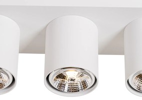 Spot de teto moderno branco 3 luzes - Tubo Moderno