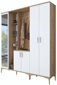 Hall Stand EA131 – Nogueira Branco – 180x198,6x37,5 cm