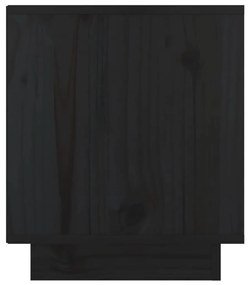 Mesa de cabeceira 40x34x40 cm madeira de pinho maciça preto