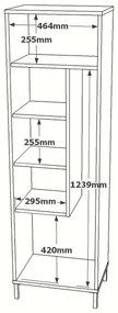 Armário Multiuso DY1 – Nogueira/Branco – 50,4 cm x 165 cm x 35,7 cm