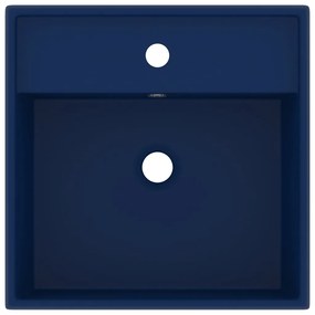 Lavatório luxuoso quadrado 41x41 cm cerâmica azul-escuro mate