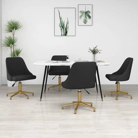 vidaXL Cadeiras de jantar giratórias 4 pcs veludo preto