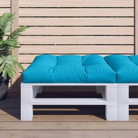 Almofadão para sofá de paletes 70x70x12 cm tecido azul