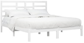 Estrutura de cama super king 180x200 cm madeira maciça branco