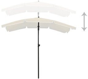 Guarda-sol de jardim com poste 200x130 cm cor areia