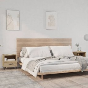 vidaXL Mesas de cabeceira 2pcs derivados de madeira carvalho sonoma