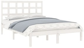 Estrutura de cama 160x200 cm madeira maciça branco