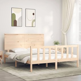 Cama sem colchão 160x200 cm madeira de pinho maciça