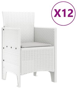 Conjunto de Jantar para Jardim 13 pcs Branco e Cinza Claro