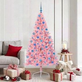 vidaXL Árvore de Natal Artificial Pré-iluminada Rosa 180 cm PVC