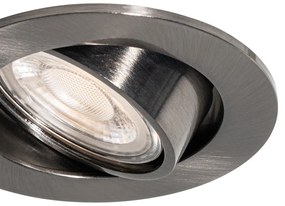 Set van 6 moderne inbouwspots gunmetal GU10 50mm rond kantelbaar - Cisco Moderno