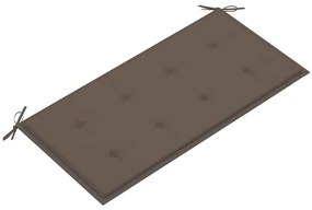 Banco jardim c/ almofadão cinza-acastanhado 112 cm teca maciça