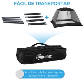 Outsunny Tenda de Jardim 3x3x2m Tenda para 4-6 Pessoas com 4 Telas Mos