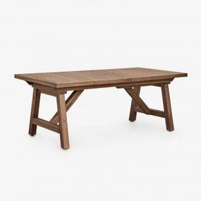 Mesa De Jantar Retangular Extensível 200-260-320x100 Cm Em Madeira De Acácia Dubai Castanho-acácia Escuro - Sklum