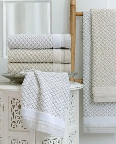 Jogo de toalhas de banho 3 peças 90% algodão 10% linho 500gr./m2 Lasa Home: Bege