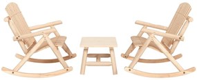 3 pcs conjunto lounge de jardim madeira de abeto maciça