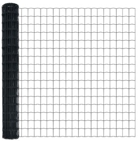 Cerca Euro com 7 postes, 1.6 x 10 m, em aço galvanizado cinza