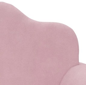 Sofá-cama infantil de 2 lugares pelúcia macia rosa