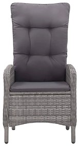 3 pcs conjunto de jantar para jardim cinzento