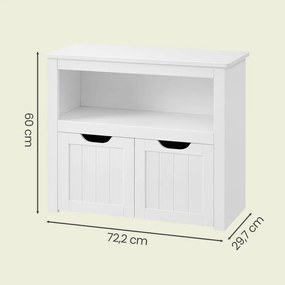 Estante infantil para brinquedos com rodas 29,7 x 72,2 x 60 cm Branco