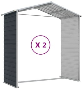 Abrigo de jardim 191x215x198 cm aço galvanizado antracite