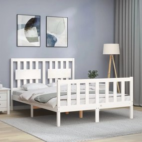 Cama sem colchão 120x200 cm madeira de pinho maciça branco