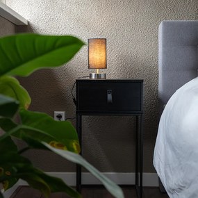 Candeeiro de mesa moderno preto com aço - Milo 2