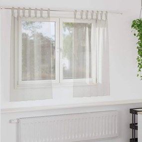 Cortinas com cortinas 2 pcs Creme 140 x 140 cm Poliéster