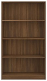 Estante 4 prateleiras 80x24x142cm derivados de madeira castanho