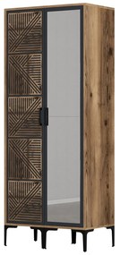 Guarda-roupa Kumsal PR – Nogueira/Antracite – 80x47,5x201,4 cm