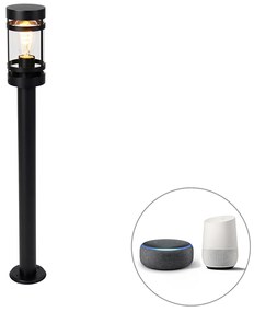 LED Candeeiro de exterior inteligente preto 80 cm IP44 com Wi-Fi ST64 - Gleam Moderno