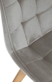 Conjunto de 2 cadeiras Brook Veludo cinzento