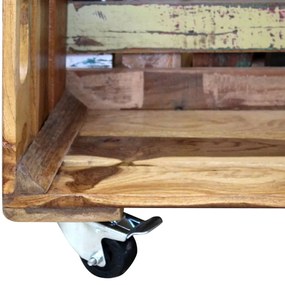 Mesa de centro 70x70x35 cm madeira reciclada maciça