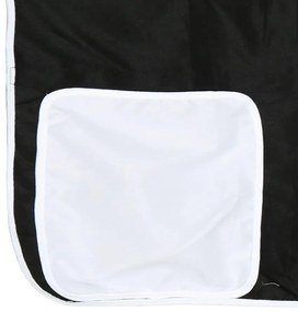Cama alta criança c/ cortina 80x200cm pinho maciço branco/preto