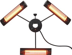 Outsunny Aquecedor Elétrico de Exterior com 3 Painéis 1000W Aquecedor de Infravermelhos com Controlo Proteção IPX5 87x75x22cm Preto | Aosom Portugal